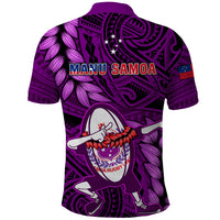 Samoa Rugby Polo Shirt Manu Samoa Ula Fala Dabbing Ball Polynesian Purple Version - Wonder Print Shop