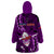 Samoa Rugby Wearable Blanket Hoodie Manu Samoa Ula Fala Dabbing Ball Polynesian Purple Version - Wonder Print Shop