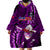 Samoa Rugby Wearable Blanket Hoodie Manu Samoa Ula Fala Dabbing Ball Polynesian Purple Version - Wonder Print Shop