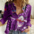 Samoa Rugby Women Casual Shirt Manu Samoa Ula Fala Dabbing Ball Polynesian Purple Version - Wonder Print Shop