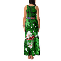 Samoa Rugby Family Matching Tank Maxi Dress and Hawaiian Shirt Manu Samoa Ula Fala Dabbing Ball Polynesian Green Version - Wonder Print Shop