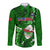 Samoa Rugby Long Sleeve Button Shirt Manu Samoa Ula Fala Dabbing Ball Polynesian Green Version - Wonder Print Shop