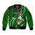 Samoa Rugby Sleeve Zip Bomber Jacket Manu Samoa Ula Fala Dabbing Ball Polynesian Green Version - Wonder Print Shop