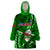 Samoa Rugby Wearable Blanket Hoodie Manu Samoa Ula Fala Dabbing Ball Polynesian Green Version - Wonder Print Shop