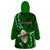 Samoa Rugby Wearable Blanket Hoodie Manu Samoa Ula Fala Dabbing Ball Polynesian Green Version - Wonder Print Shop