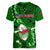 Samoa Rugby Women V Neck T Shirt Manu Samoa Ula Fala Dabbing Ball Polynesian Green Version - Wonder Print Shop
