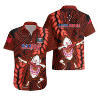 Samoa Rugby Hawaiian Shirt Manu Samoa Ula Fala Dabbing Ball Polynesian Red Version - Wonder Print Shop