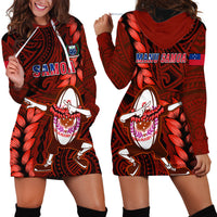 Samoa Rugby Hoodie Dress Manu Samoa Ula Fala Dabbing Ball Polynesian Red Version - Wonder Print Shop