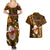 Samoa Rugby Couples Matching Summer Maxi Dress and Hawaiian Shirt Manu Samoa Ula Fala Dabbing Ball Polynesian Gold Version - Wonder Print Shop