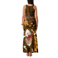 Samoa Rugby Family Matching Tank Maxi Dress and Hawaiian Shirt Manu Samoa Ula Fala Dabbing Ball Polynesian Gold Version - Wonder Print Shop