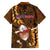 Samoa Rugby Kid Hawaiian Shirt Manu Samoa Ula Fala Dabbing Ball Polynesian Gold Version - Wonder Print Shop