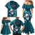 Samoa Rugby Family Matching Mermaid Dress and Hawaiian Shirt Manu Samoa Ula Fala Dabbing Ball Polynesian Turquoise Version - Wonder Print Shop