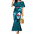 Samoa Rugby Family Matching Mermaid Dress and Hawaiian Shirt Manu Samoa Ula Fala Dabbing Ball Polynesian Turquoise Version - Wonder Print Shop