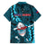 Samoa Rugby Kid Hawaiian Shirt Manu Samoa Ula Fala Dabbing Ball Polynesian Turquoise Version - Wonder Print Shop