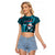 Samoa Rugby Raglan Cropped T Shirt Manu Samoa Ula Fala Dabbing Ball Polynesian Turquoise Version - Wonder Print Shop