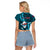 Samoa Rugby Raglan Cropped T Shirt Manu Samoa Ula Fala Dabbing Ball Polynesian Turquoise Version - Wonder Print Shop