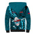 Samoa Rugby Sherpa Hoodie Manu Samoa Ula Fala Dabbing Ball Polynesian Turquoise Version - Wonder Print Shop