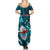 Samoa Rugby Summer Maxi Dress Manu Samoa Ula Fala Dabbing Ball Polynesian Turquoise Version - Wonder Print Shop