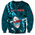 Samoa Rugby Sweatshirt Manu Samoa Ula Fala Dabbing Ball Polynesian Turquoise Version - Wonder Print Shop
