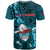 Samoa Rugby T Shirt Manu Samoa Ula Fala Dabbing Ball Polynesian Turquoise Version - Wonder Print Shop