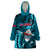 Samoa Rugby Wearable Blanket Hoodie Manu Samoa Ula Fala Dabbing Ball Polynesian Turquoise Version - Wonder Print Shop
