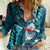Samoa Rugby Women Casual Shirt Manu Samoa Ula Fala Dabbing Ball Polynesian Turquoise Version - Wonder Print Shop