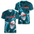 Samoa Rugby Women V Neck T Shirt Manu Samoa Ula Fala Dabbing Ball Polynesian Turquoise Version - Wonder Print Shop