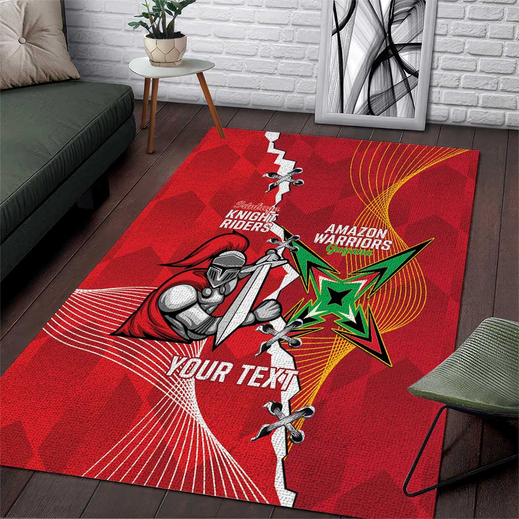 Guyana and Trinbago Cricket Custom Area Rug Amazon Warriors Knight Riders Together - Wonder Print Shop
