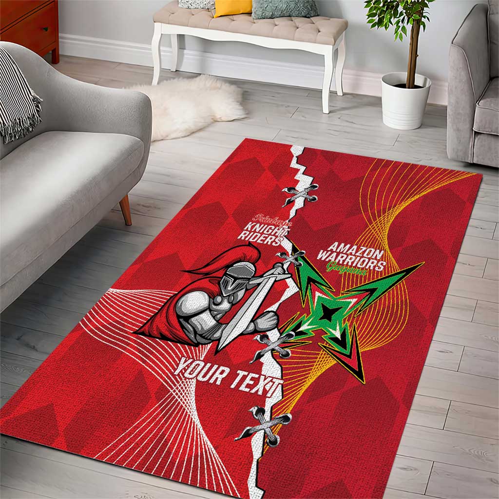 Guyana and Trinbago Cricket Custom Area Rug Amazon Warriors Knight Riders Together - Wonder Print Shop