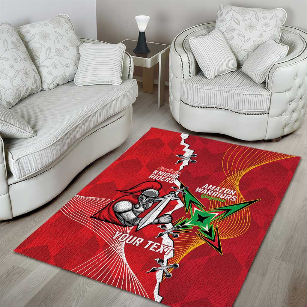 Guyana and Trinbago Cricket Custom Area Rug Amazon Warriors Knight Riders Together - Wonder Print Shop