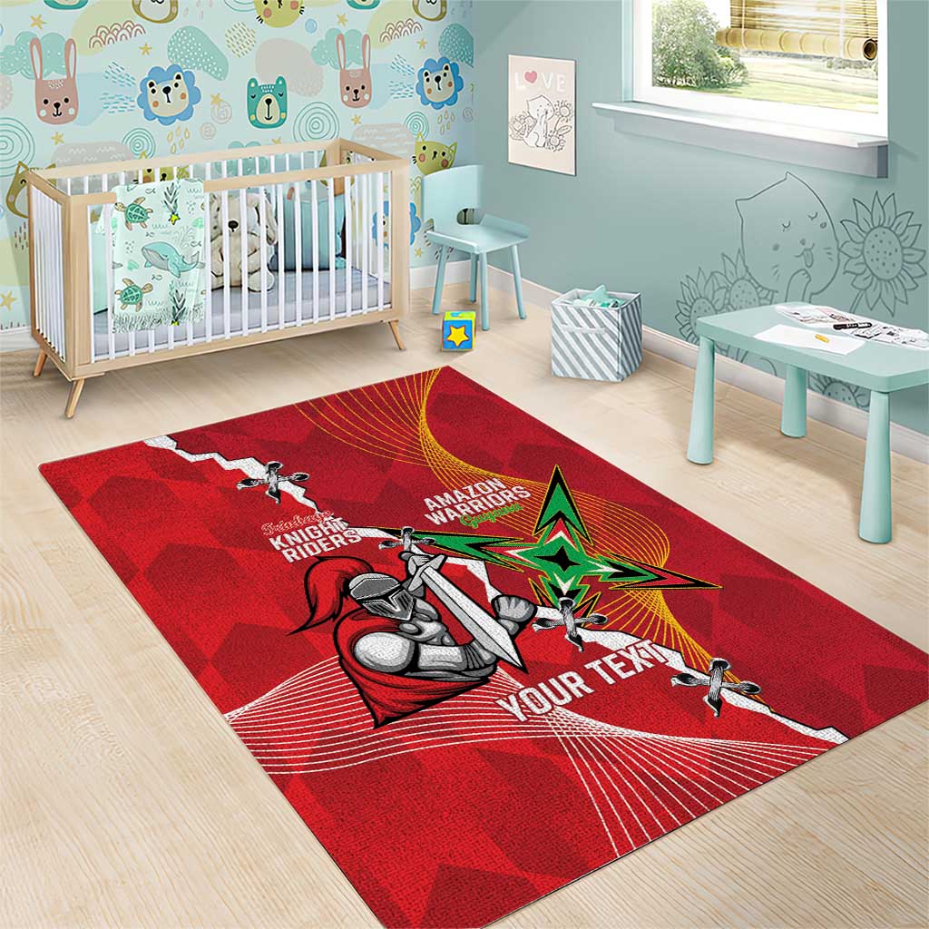 Guyana and Trinbago Cricket Custom Area Rug Amazon Warriors Knight Riders Together - Wonder Print Shop