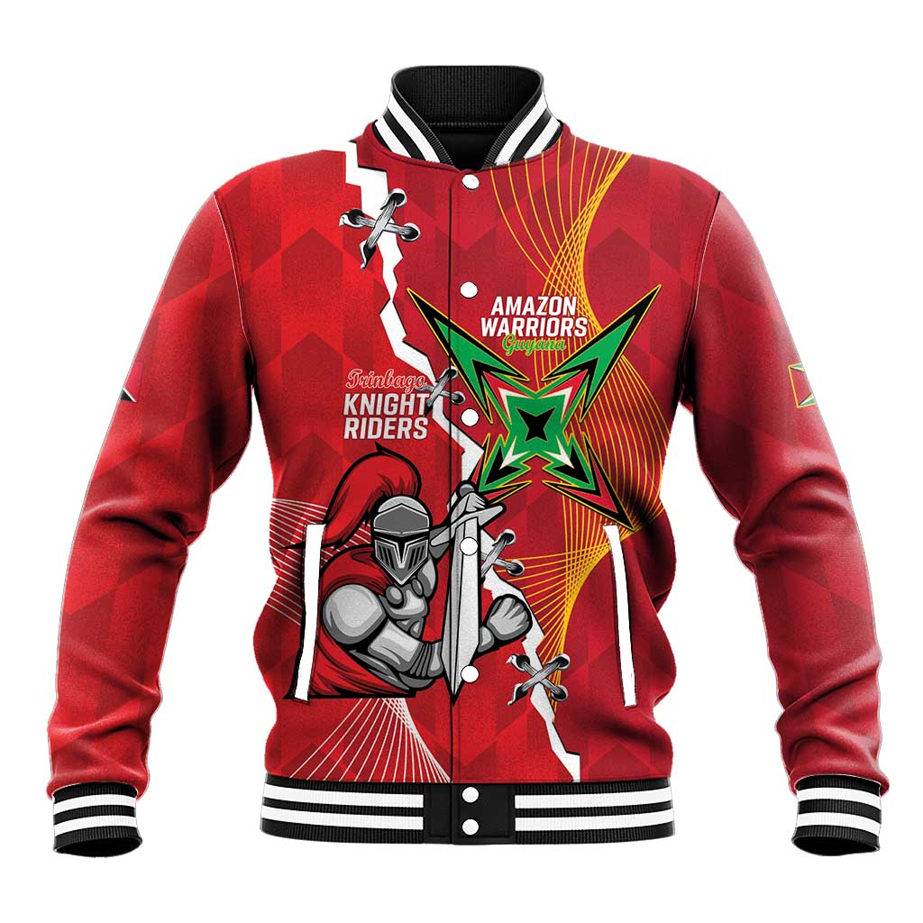Guyana and Trinbago Cricket Custom Baseball Jacket Amazon Warriors Knight Riders Together - Wonder Print Shop