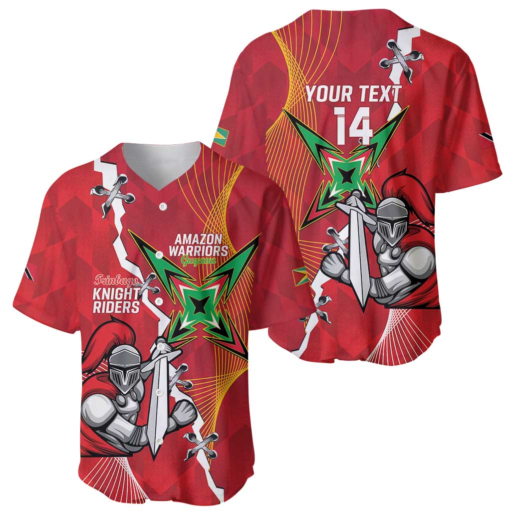 Guyana and Trinbago Cricket Custom Baseball Jersey Amazon Warriors Knight Riders Together - Wonder Print Shop