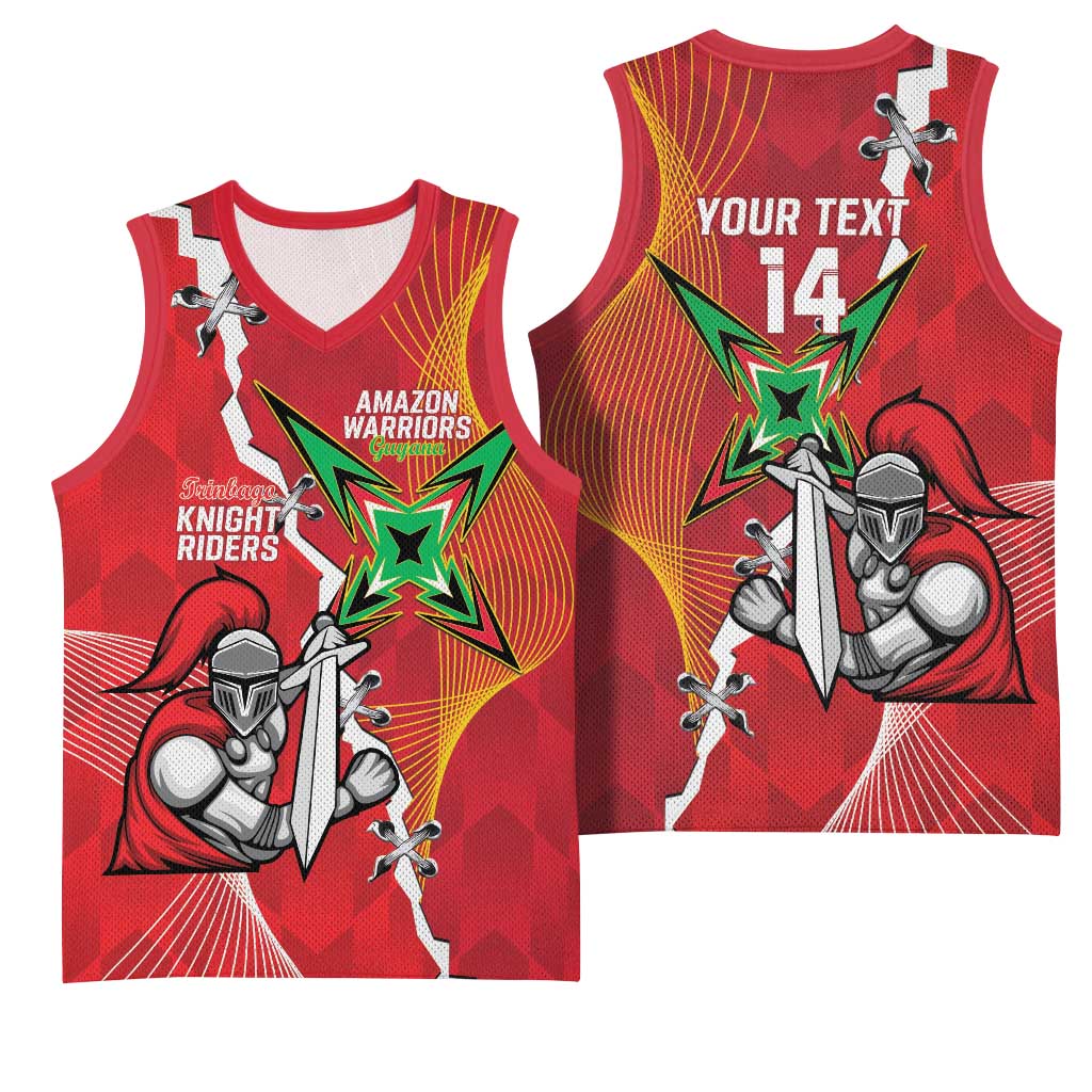 Guyana and Trinbago Cricket Custom Basketball Jersey Amazon Warriors Knight Riders Together - Wonder Print Shop