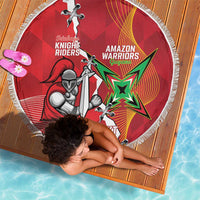 Guyana and Trinbago Cricket Custom Beach Blanket Amazon Warriors Knight Riders Together - Wonder Print Shop