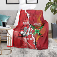 Guyana and Trinbago Cricket Custom Blanket Amazon Warriors Knight Riders Together - Wonder Print Shop