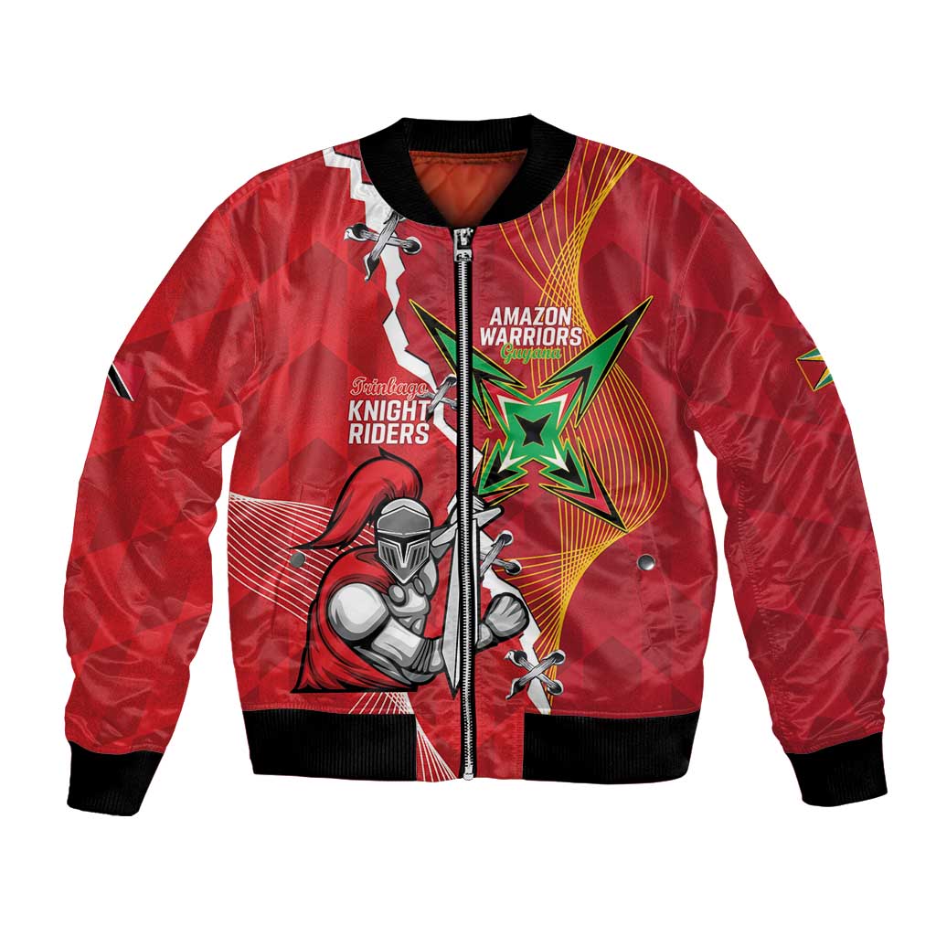 Guyana and Trinbago Cricket Custom Bomber Jacket Amazon Warriors Knight Riders Together - Wonder Print Shop