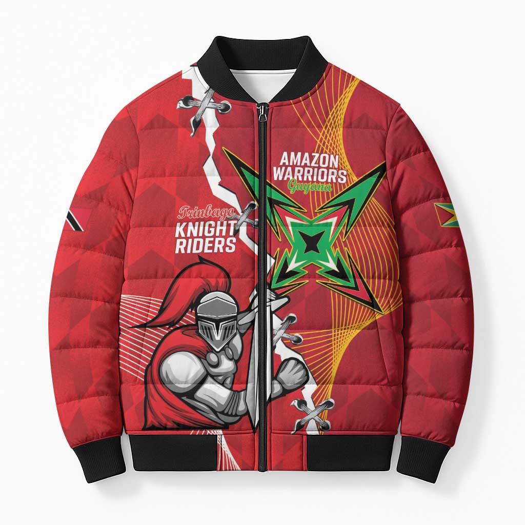 Guyana and Trinbago Cricket Custom Bomber Puffer Jacket Amazon Warriors Knight Riders Together - Wonder Print Shop