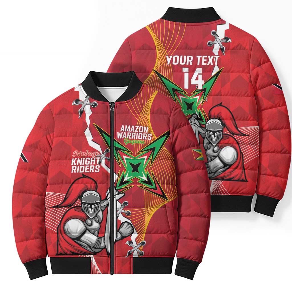 Guyana and Trinbago Cricket Custom Bomber Puffer Jacket Amazon Warriors Knight Riders Together - Wonder Print Shop