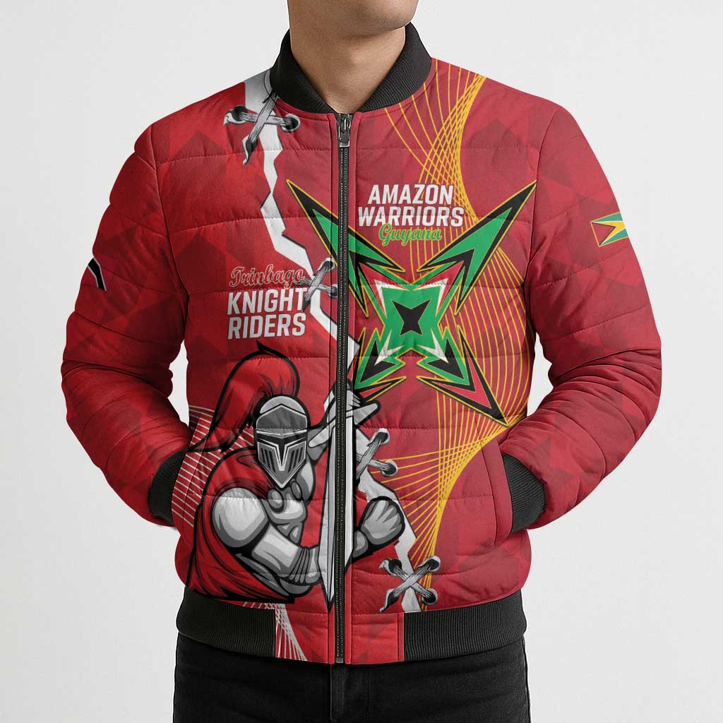 Guyana and Trinbago Cricket Custom Bomber Puffer Jacket Amazon Warriors Knight Riders Together - Wonder Print Shop