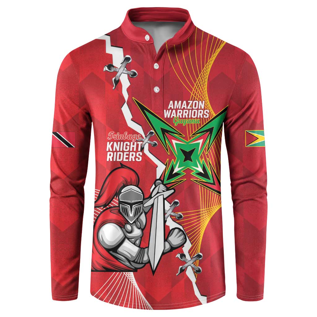 Guyana and Trinbago Cricket Custom Button Sweatshirt Amazon Warriors Knight Riders Together - Wonder Print Shop