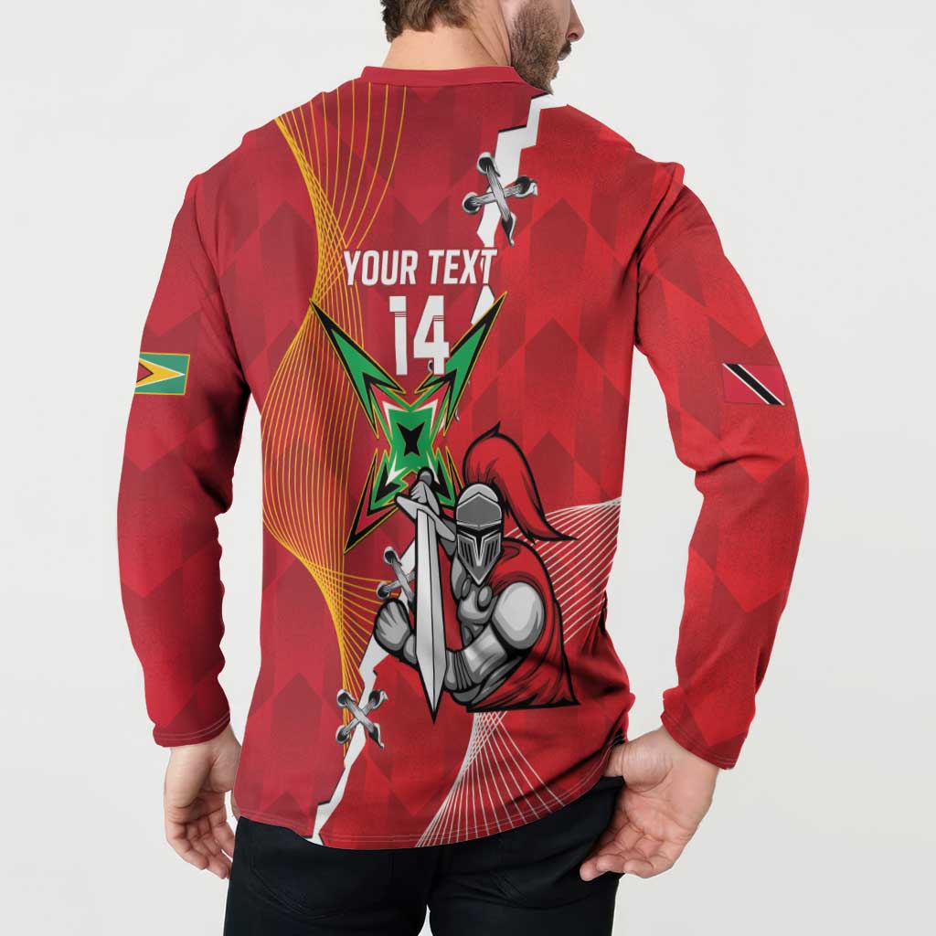 Guyana and Trinbago Cricket Custom Button Sweatshirt Amazon Warriors Knight Riders Together - Wonder Print Shop
