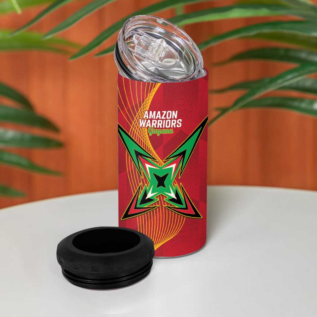 Guyana and Trinbago Cricket 4 in 1 Can Cooler Tumbler Amazon Warriors Knight Riders Together - Wonder Print Shop