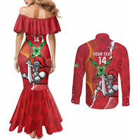 Guyana and Trinbago Cricket Custom Couples Matching Mermaid Dress and Long Sleeve Button Shirt Amazon Warriors Knight Riders Together - Wonder Print Shop
