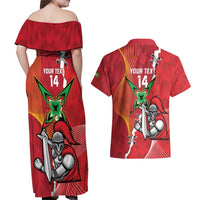 Guyana and Trinbago Cricket Custom Couples Matching Off Shoulder Maxi Dress and Hawaiian Shirt Amazon Warriors Knight Riders Together - Wonder Print Shop
