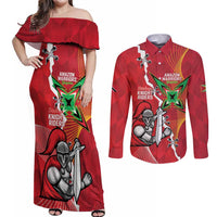 Guyana and Trinbago Cricket Custom Couples Matching Off Shoulder Maxi Dress and Long Sleeve Button Shirt Amazon Warriors Knight Riders Together - Wonder Print Shop