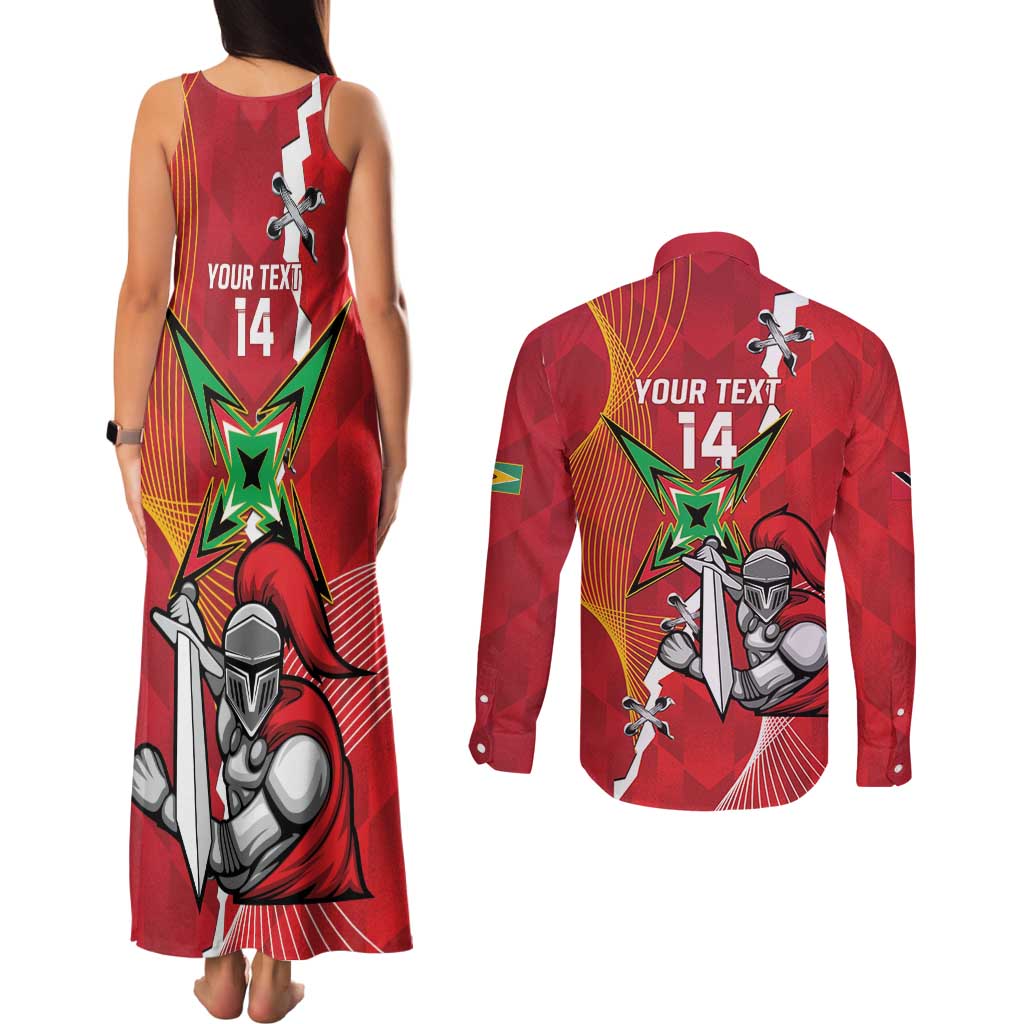 Guyana and Trinbago Cricket Custom Couples Matching Tank Maxi Dress and Long Sleeve Button Shirt Amazon Warriors Knight Riders Together - Wonder Print Shop