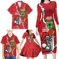 Guyana and Trinbago Cricket Custom Family Matching Long Sleeve Bodycon Dress and Hawaiian Shirt Amazon Warriors Knight Riders Together - Wonder Print Shop