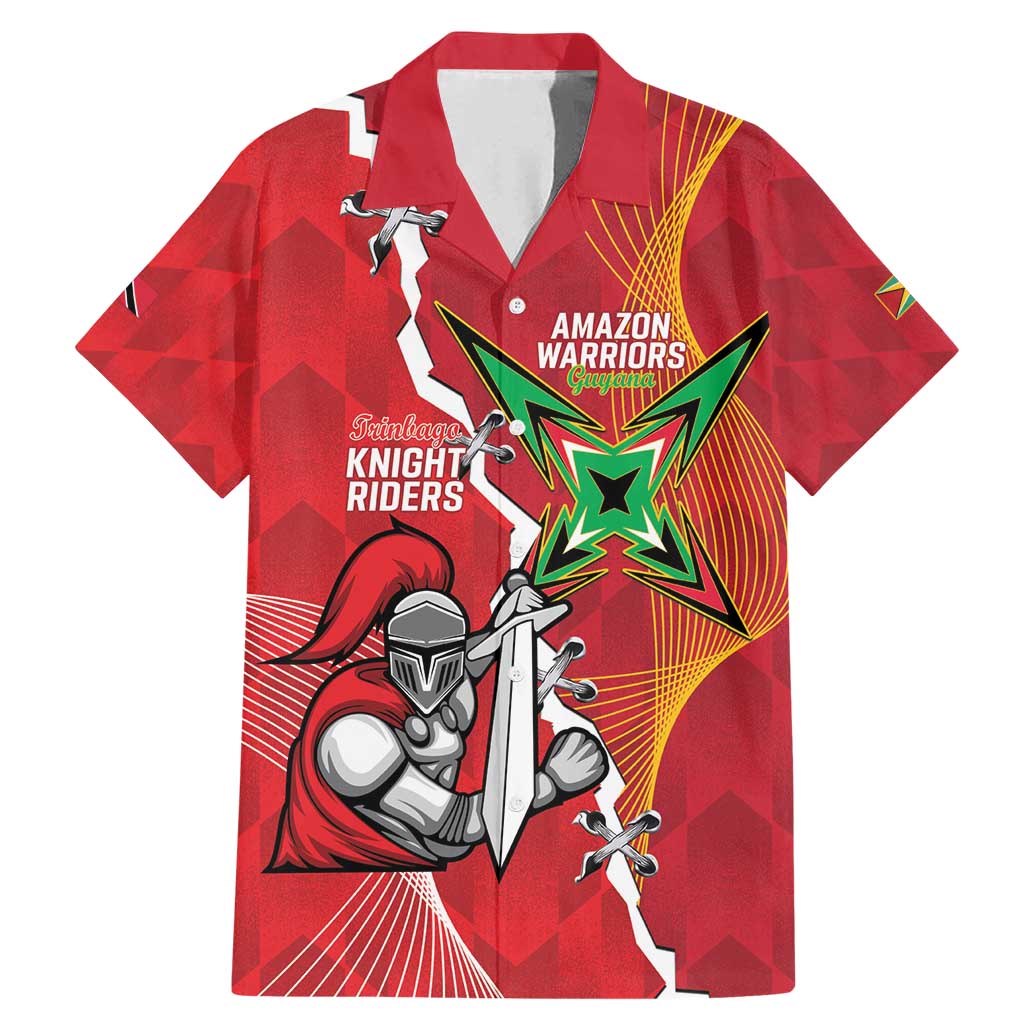 Guyana and Trinbago Cricket Custom Family Matching Mermaid Dress and Hawaiian Shirt Amazon Warriors Knight Riders Together - Wonder Print Shop