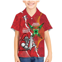 Guyana and Trinbago Cricket Custom Family Matching Mermaid Dress and Hawaiian Shirt Amazon Warriors Knight Riders Together - Wonder Print Shop